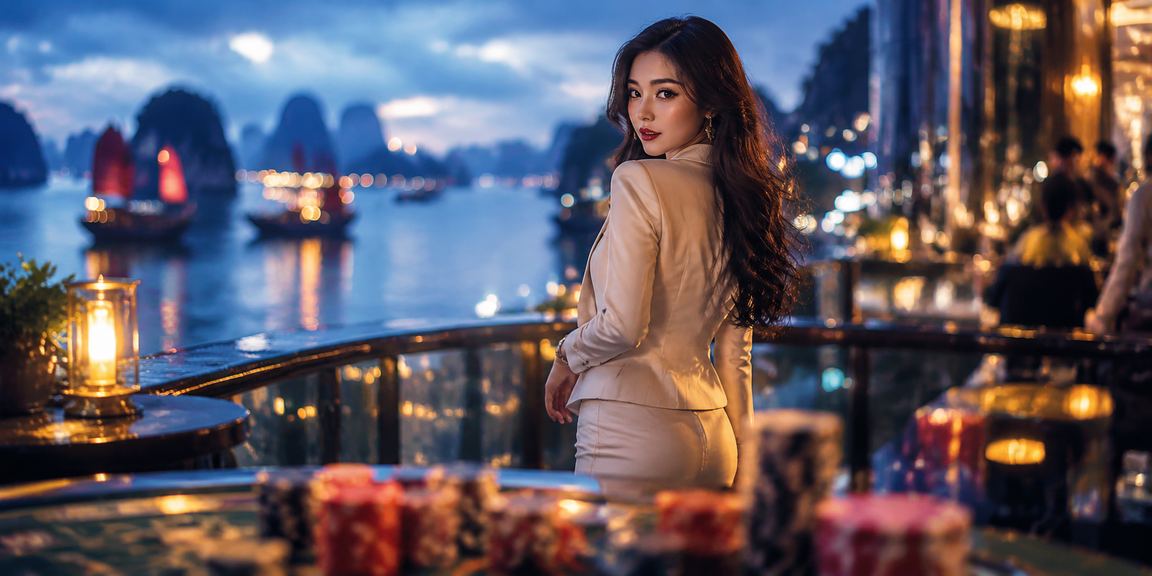 Người dùng tại Hạ Long trải nghiệm chương trình VIP casino trực tuyến trên điện thoại bên bờ biển